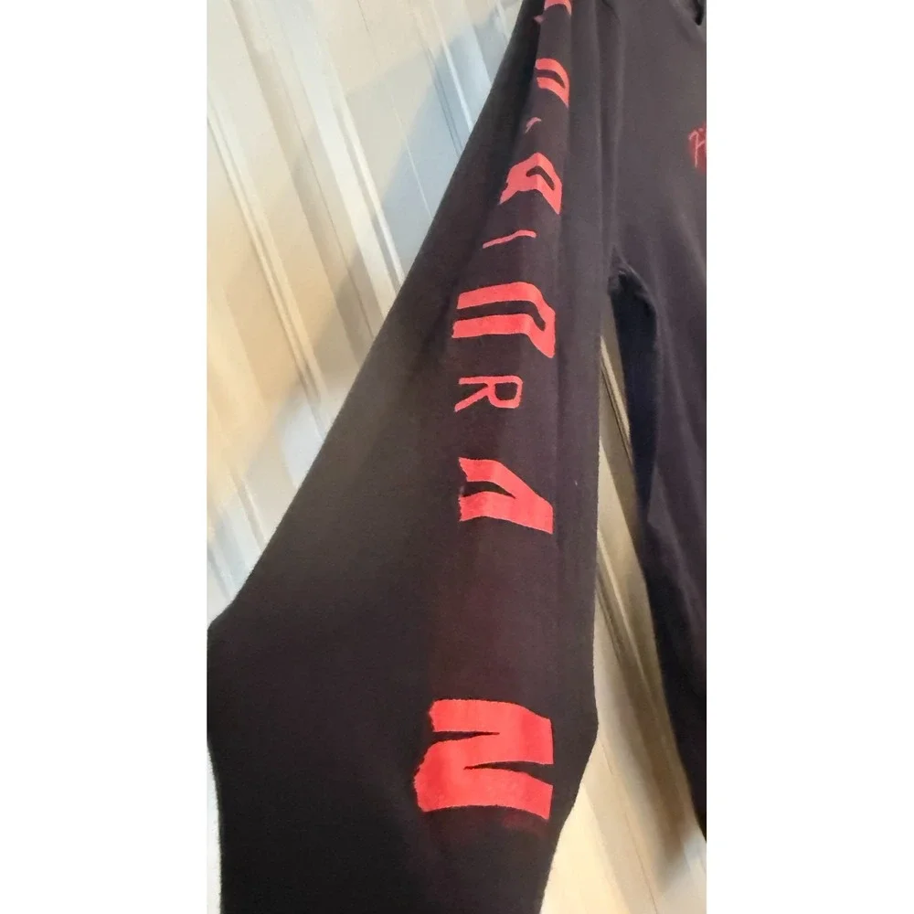 Jordan Flight Men's Long Sleeve Shirt Black Red Jumpman Graphic Streetwear